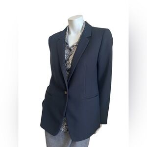 Ann Taylor Loft Size 8 Black One Button Blazer Jacket Women's Fully Lined